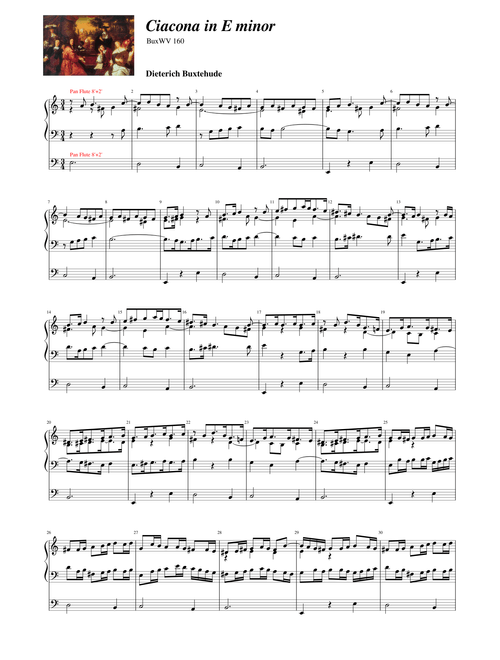 Dieterich Buxtehude: Ciacona in E minor, BuxWV 160