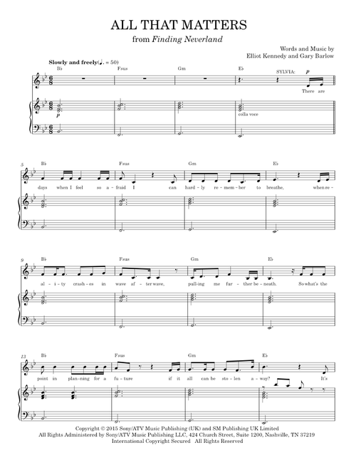 Finale (All That Matters) (from 'Finding Neverland') - Eliot Kennedy, Gary Barlow (Piano Vocal)
