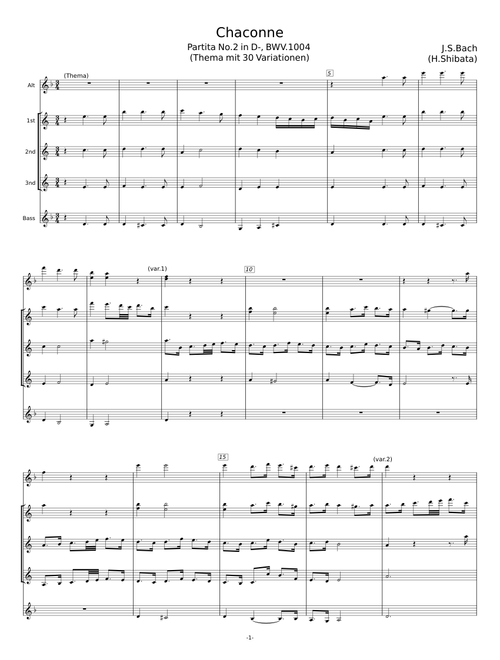 Chaconne in B-flat major, BWV Anh.82 - Johann Sebastian Bach