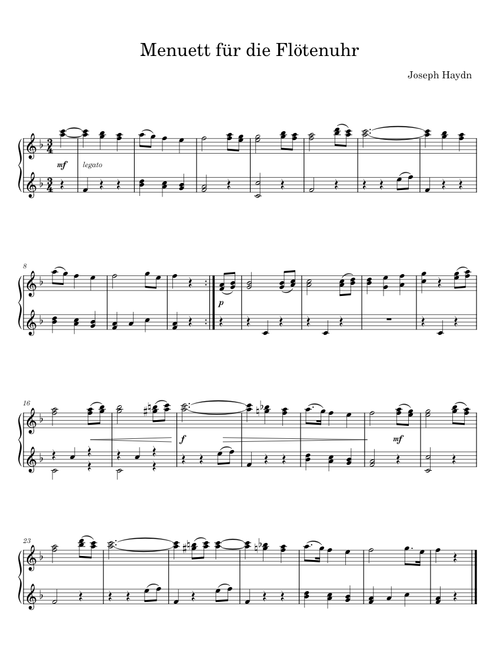 Menuett für die Flötenuhr - Joseph Haydn