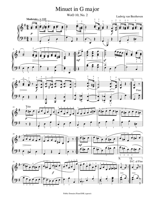 Beethoven: Minuet in G major, WoO 10, No. 2