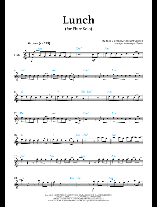 Lunch (Arr. Henrique Oliveira) - Billie Eilish (Flute Solo)