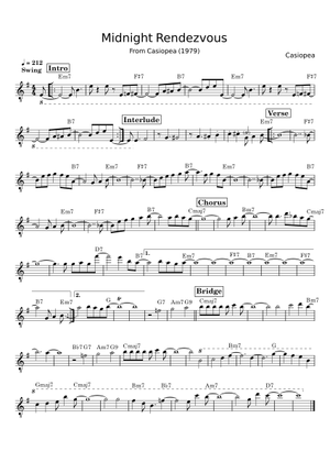 Midnight Rendezvous – Casiopea (Mint Jams) Sheet Music and Tab