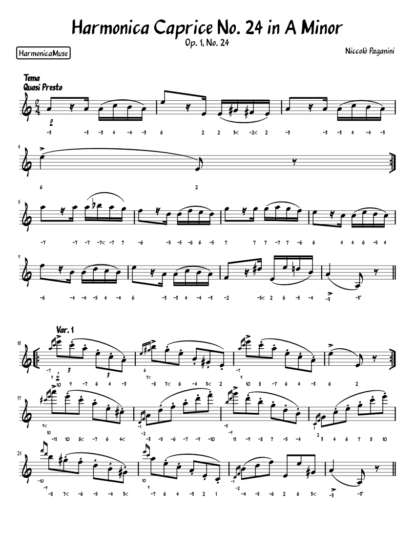 Niccolò Paganini - Caprice No. 24 in A Minor (Chromatic Harmonica