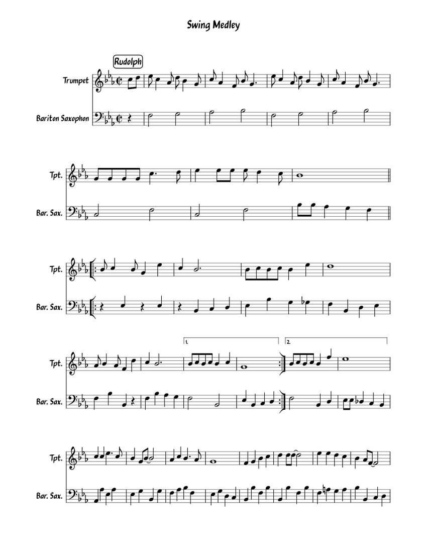 Christmas swing - Django Reinhardt Sheet Music for Piano, Trombone