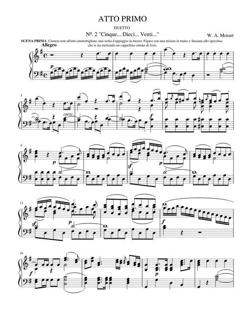 Duettino: Cinque, Dieci, Venti - Le Nozze di Figaro
