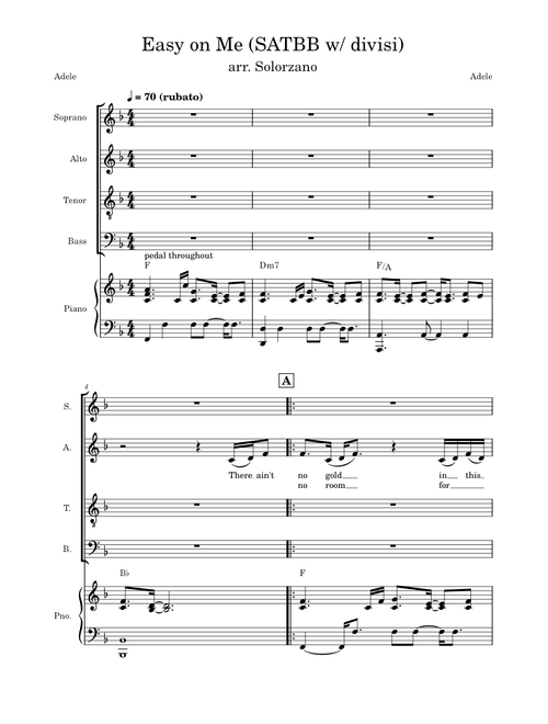 Easy On Me – Adele SATBB