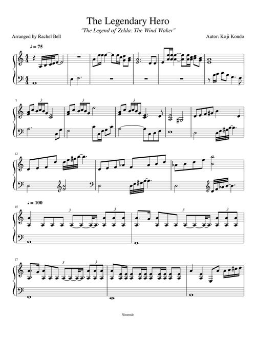 The Legend of Zelda: The Wind Waker - "The Legendary Hero" (Piano)