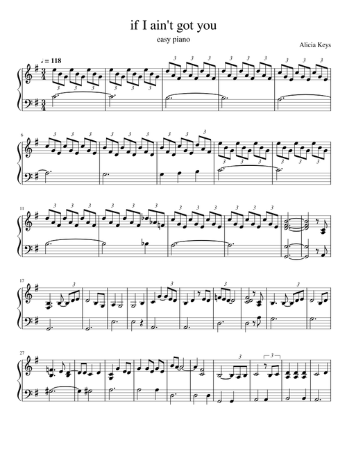 if I ain't got you piano solo