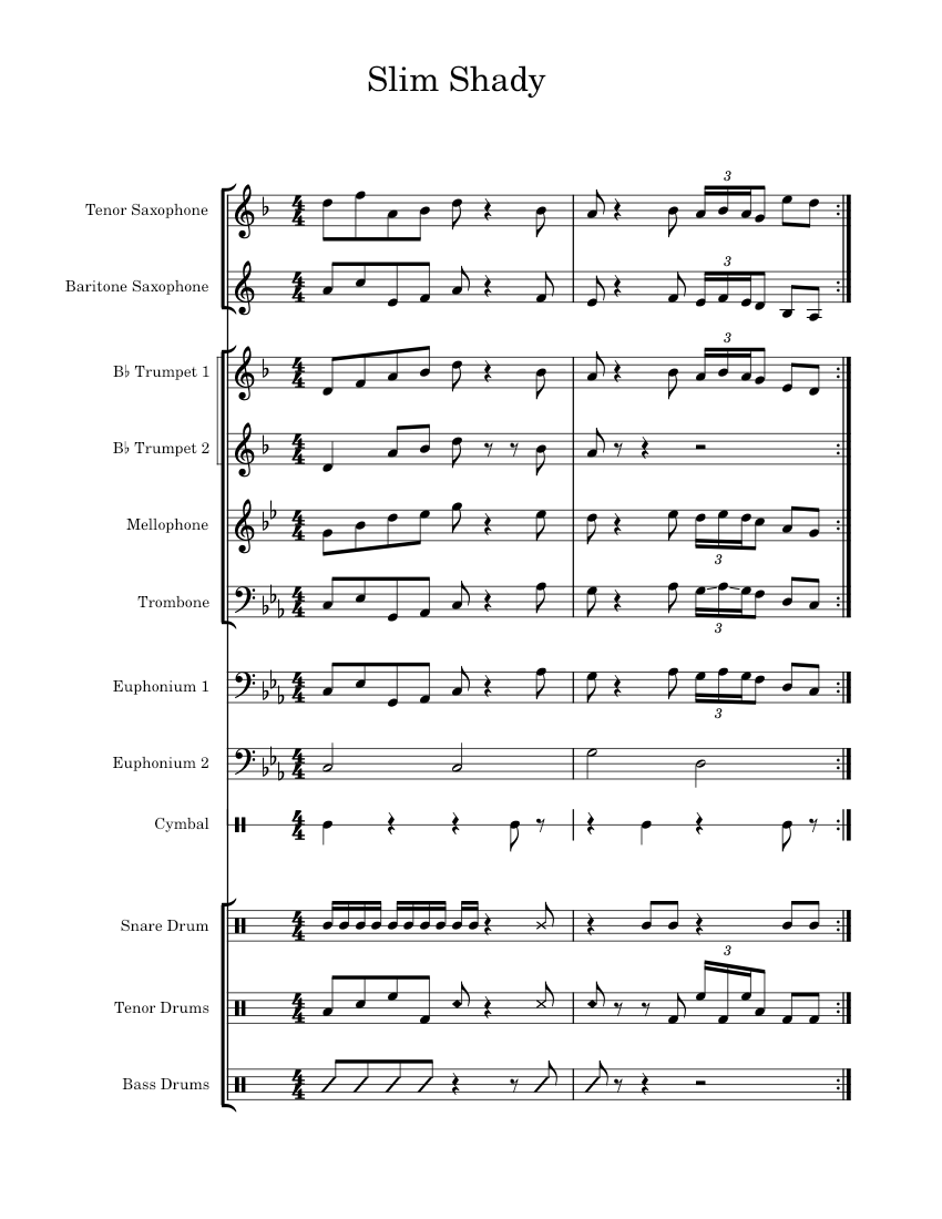 The real slim shady Eminem Slim_Shady Sheet music for Trombone