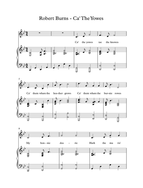 Robert Burns - Ca' The Yowes (Arr. Ian Rae) (Piano Vocal)