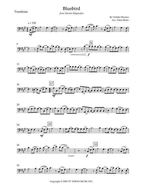 Ikimono Gakari's Blue Bird (Arr. Fabio Britto) - Yoshiki Mizuno (Trombone Solo)