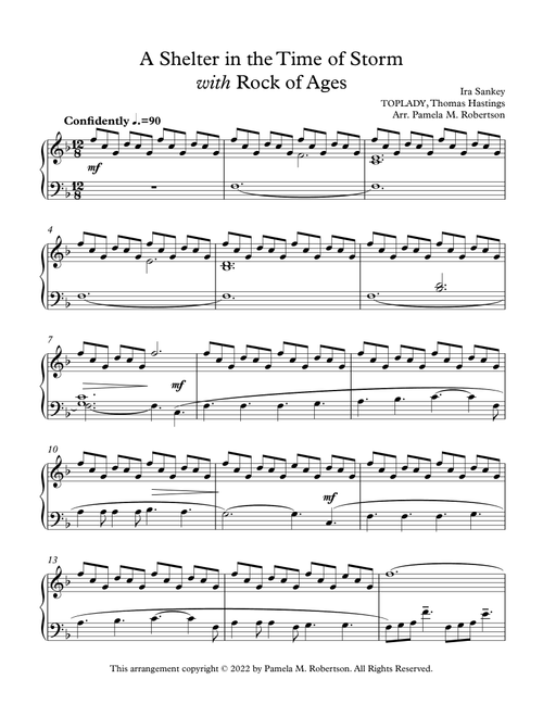 A Shelter in the Time of Storm (with Rock of Ages) - Piano Solo (Arr. Pamela M. Robertson) - Thomas Hastings, Ira Sankey (Piano Solo)