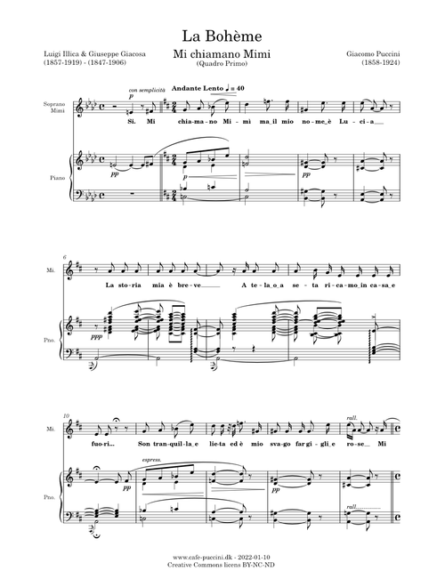 Mi chiamano Mimì – Giacomo Puccini