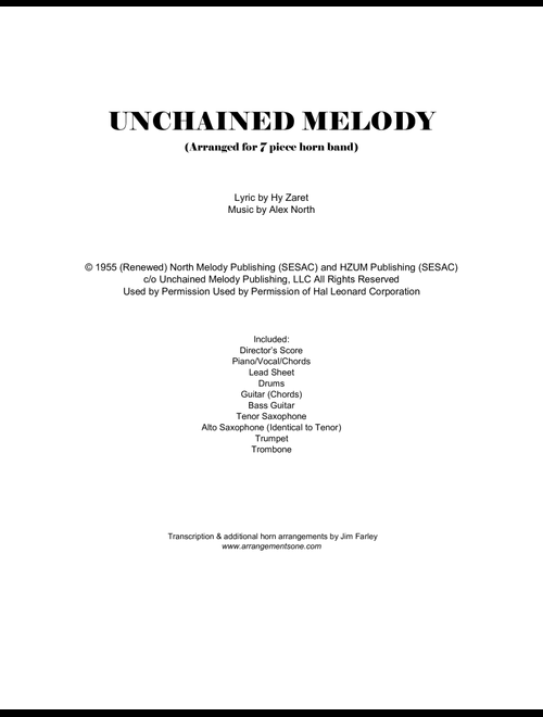 Unchained Melody (Arr. Jim Farley www.arrangementsone.com) - Barry Manilow (Large Ensemble)