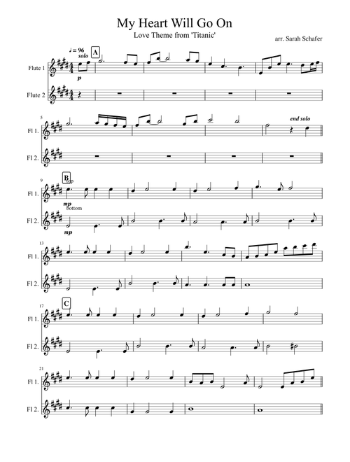Theme from Titanic: Flute Duet
