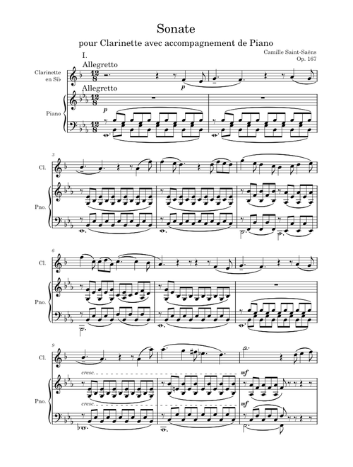Clarinet Sonata, Op.167 – Camille Saint-Saëns