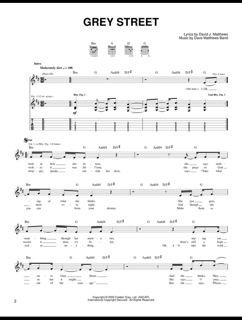 Grey Street - Dave Matthews Band (Easy Guitar)