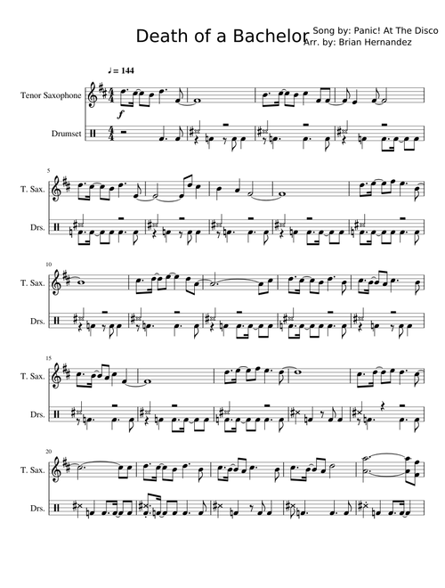 Death of a Bachelor (Tenor Sax Version)