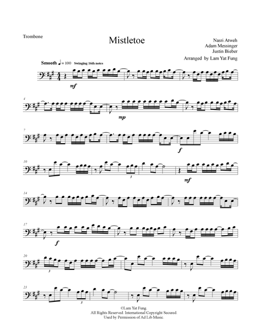 Mistletoe (Arr. Lam Yat Fung) - Justin Bieber (Trombone Solo)