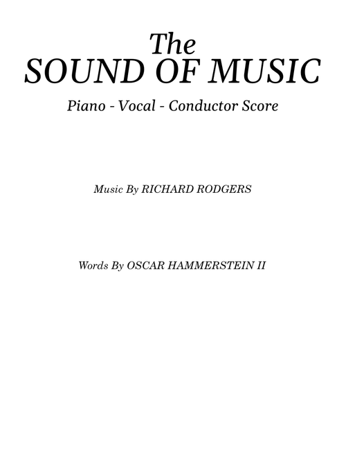 The Sound of Music Piano-Vocal-Conductor Score - Rodgers and Hammerstein - (Piano, Voice)