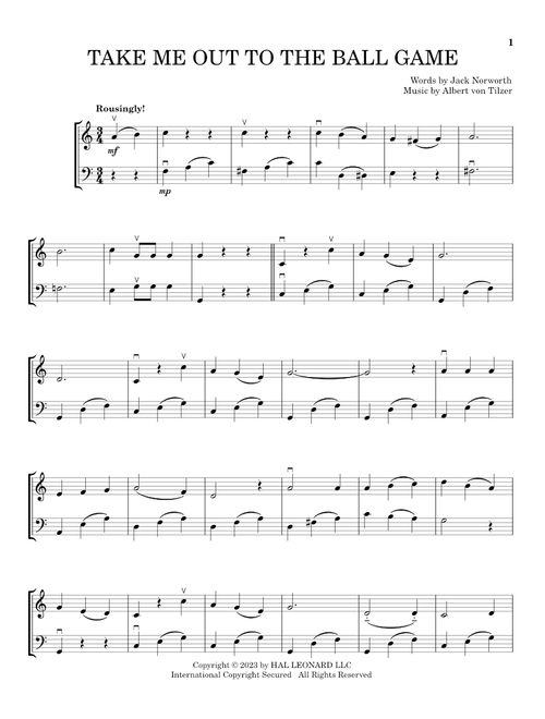 Take Me Out To The Ball Game (arr. Michelle Hynson) - Jack Norworth, Albert von Tilzer (Instrumental Duet)