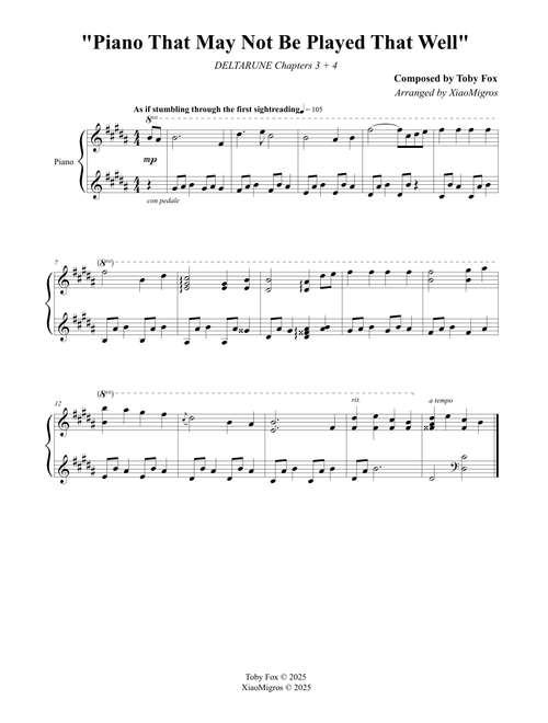 Piano that may not be played that well - DELTARUNE Chapters 3 + 4