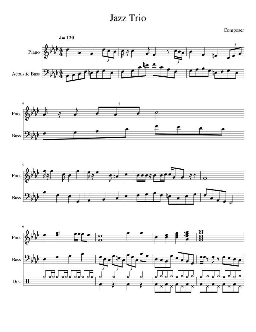Jazz trio piano bass drums hot sale