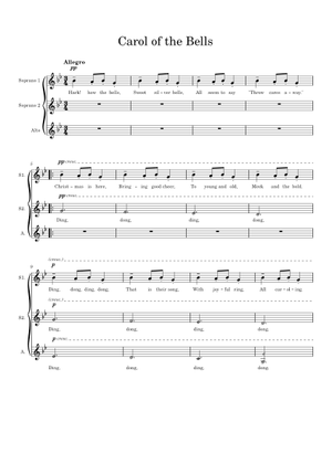 Carol of the bells - Pentatonix Sheet Music with Chords for Soprano ...