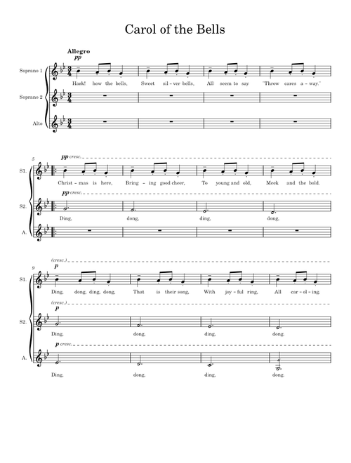 Carol of the bells – Pentatonix Carol of the Bells SSA