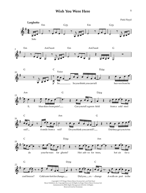 Wish You Were Here (Arr. TTP) - Pink Floyd (Violin Solo)