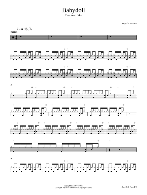 Babydoll (Arr. copydrum.com) - Dominic Fike (Drums)
