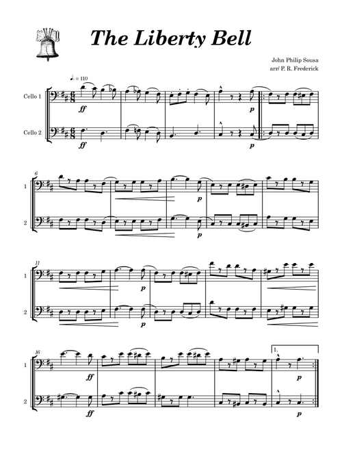 The Liberty Bell (Arr. P. R. Frederick) - John Philip Sousa (Cello Duet)