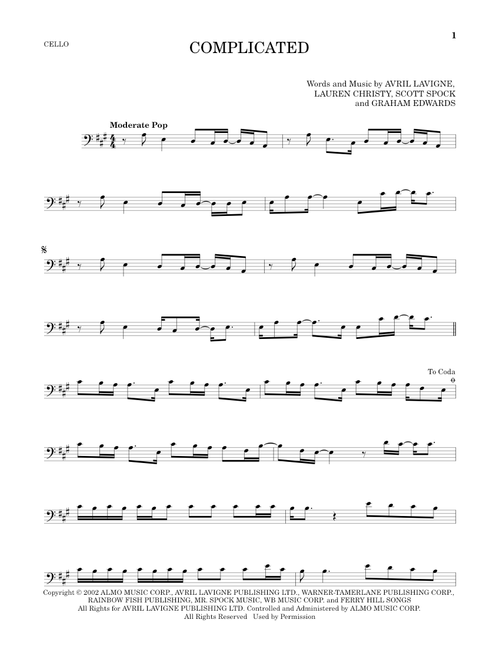 Complicated - Avril Lavigne (Cello Solo)