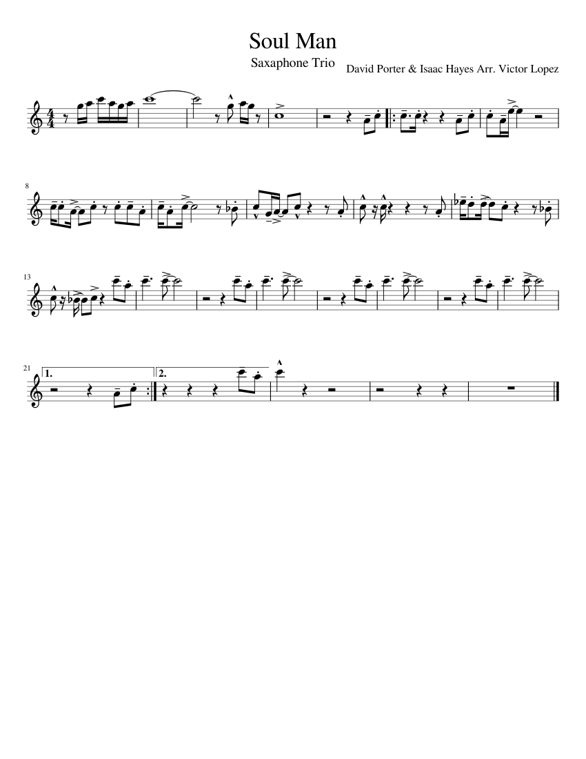 Soul Man Sheet music for Saxophone alto (Solo)