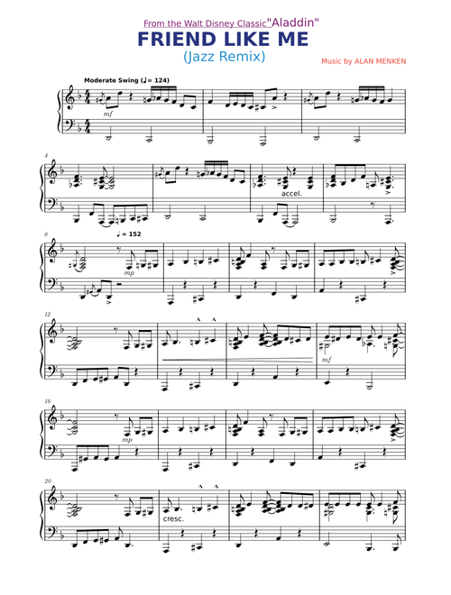 Friend Like Me – Alan Menken Friend Like Me – from the Walt Disney classic film "Aladdin" - Jazz Remix