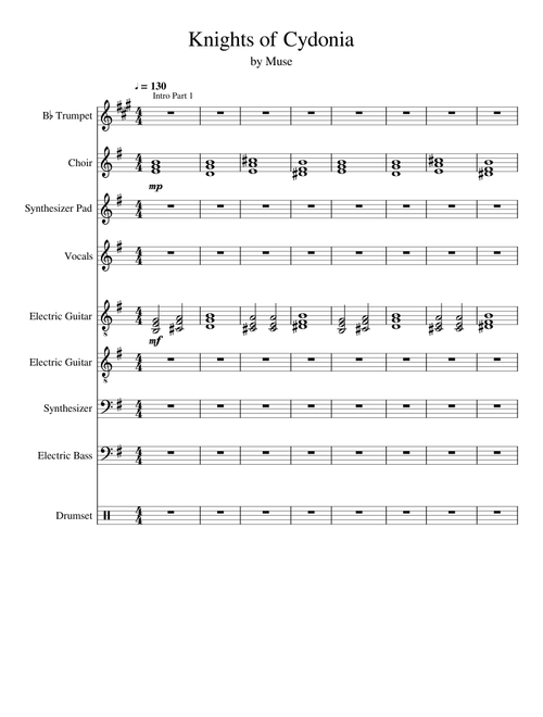 Knights of Cydonia - Muse (Full Transcription)