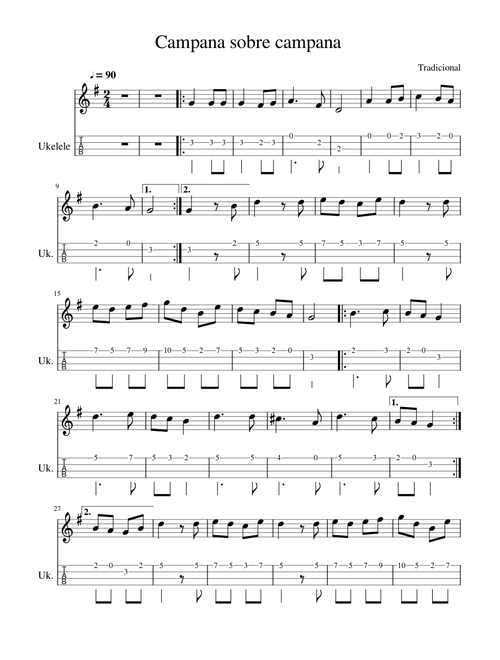 Campana sobre campana-ukelele