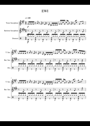 EWI by Moon Hooch Sheet Music for Saxophone tenor, Drum group ...