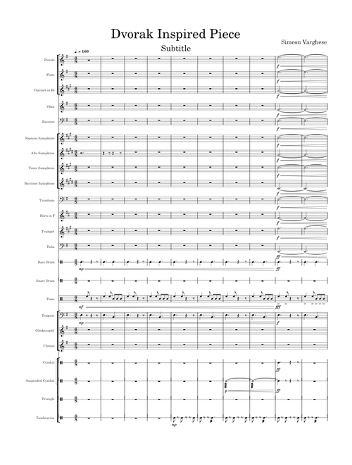 Symphony No.9 in E minor, Op.95; B 178, 'From the New World' Allegro con Fuoco – Antonín Dvořák Dvorak Inspired Piece