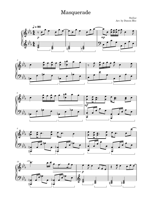 Masquerade – Stellar (Full Piano Cover)
