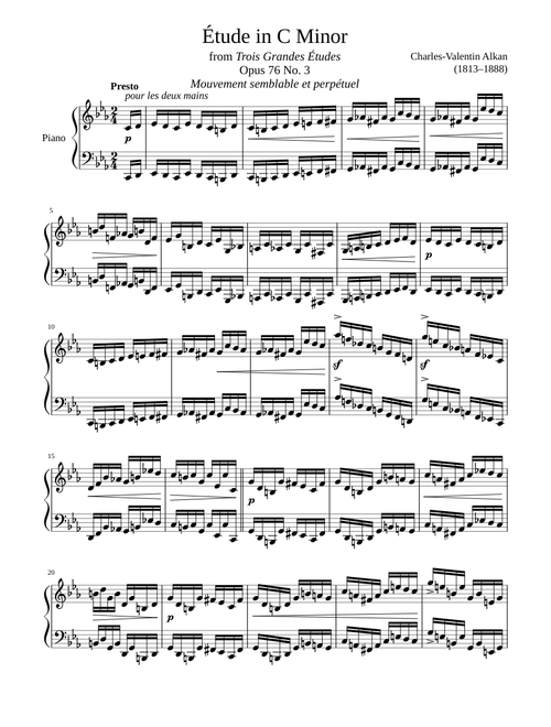 Étude Opus 76 No. 3 in C Minor