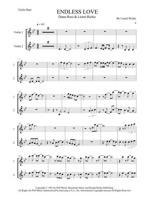 Endless Love (Arr. Leo Silva) - Diana Ross & Lionel Richie (Violin Duet)