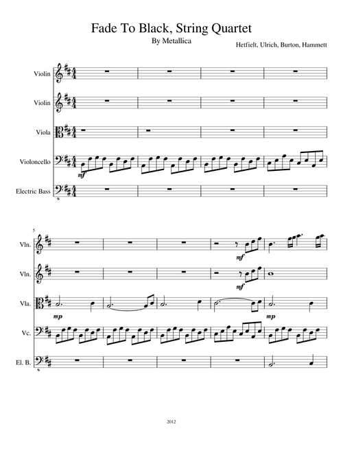Fade To Black String Quartet FULL