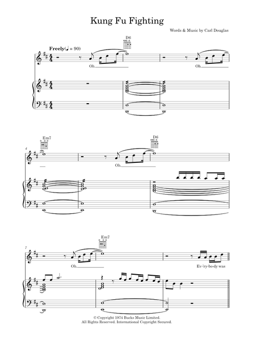 Kung fu fighting - Carl Douglas (Piano-Vocal-Guitar (Piano Accompaniment))