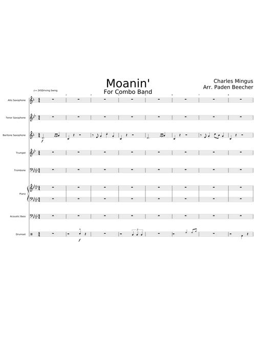 Moanin' (for Combo Band)