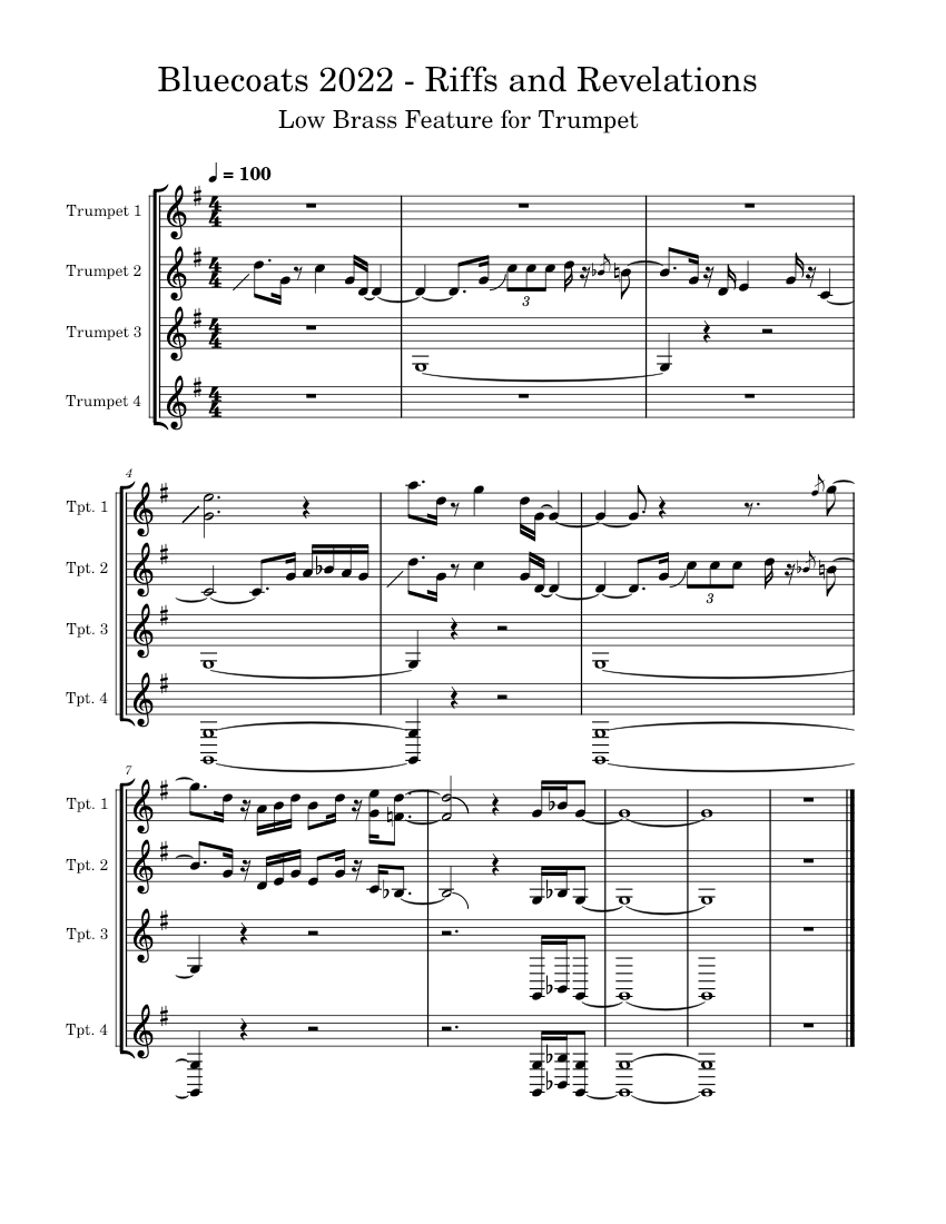 Trumpet Riffs For Sports Riffs and Revelations – Bluecoats Bluecoats 2022 - Riffs and ...