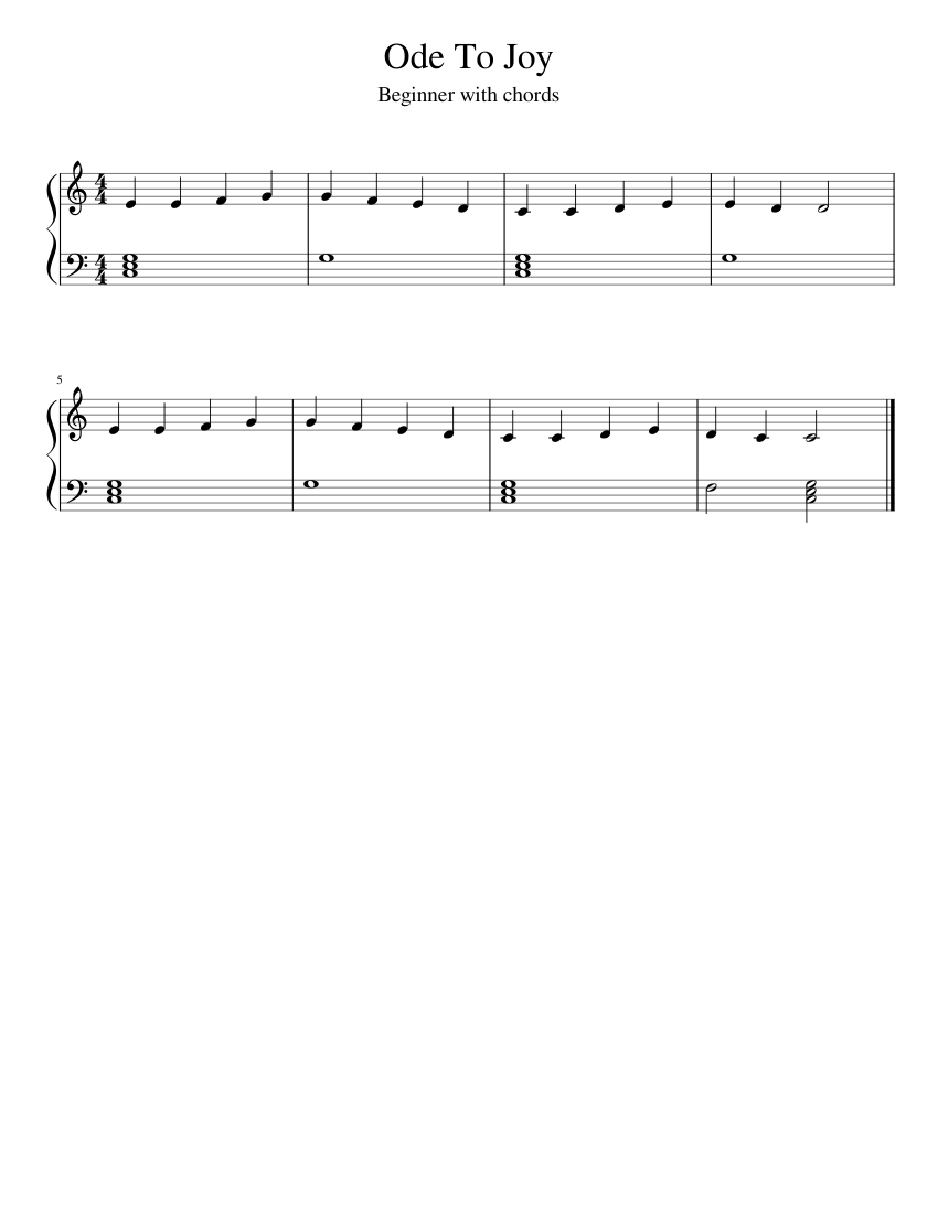 Simple ode to joy piano new arrivals