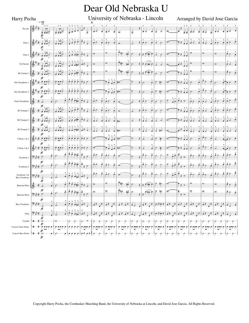 There's No Place Like Nebraska Sheet Music for Trombone, Tuba, Trombone(02)