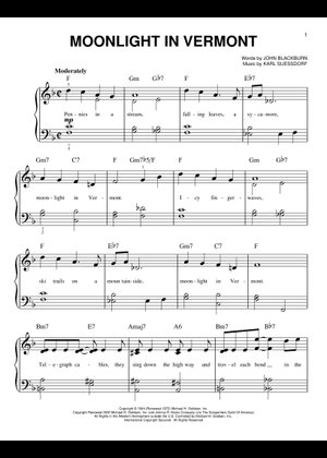 ボーカルビッグバンド譜面：Moonlight In Vermont